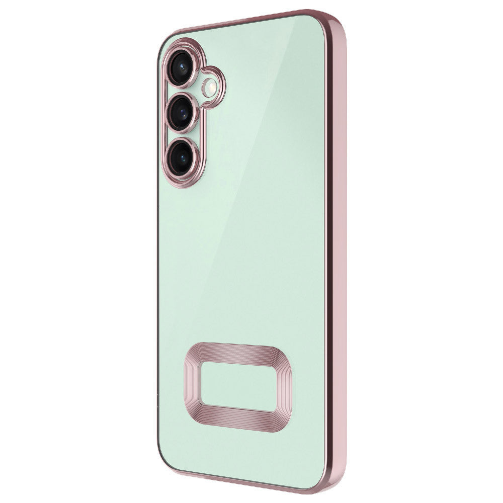 Galaxy A26 Kılıf Kamera Korumalı Logo Gösteren Zore Omega Kapak Rose Gold