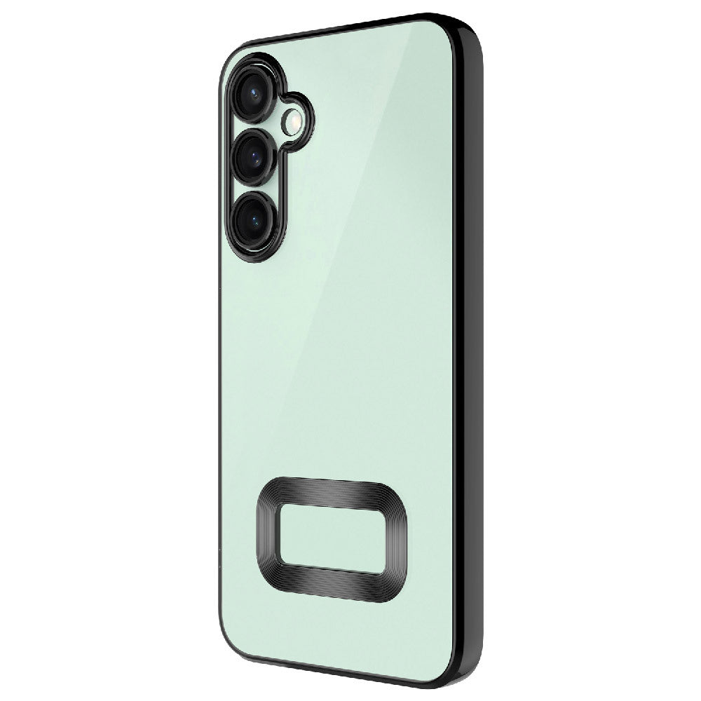 Galaxy A36 Kılıf Kamera Korumalı Logo Gösteren Zore Omega Kapak Siyah