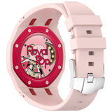 AP-Swatch Royal Pop 12 Zore KRD-158 Silikon Kordon Pembe-Kırmızı