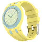 AP-Swatch Royal Pop 12 Zore KRD-158 Silikon Kordon Sarı-Mavi