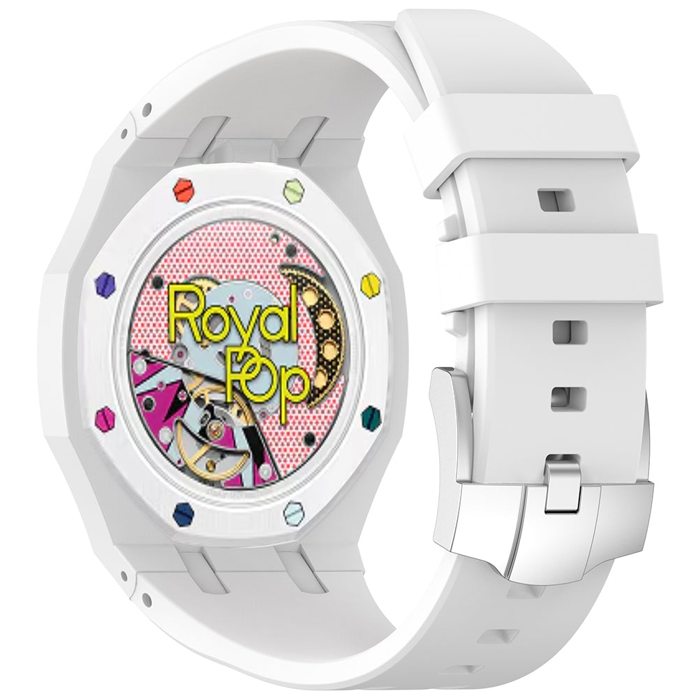 AP-Swatch Royal Pop 12 Zore KRD-158 Silikon Kordon Beyaz