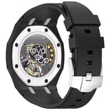 AP-Swatch Royal Pop 12 Zore KRD-158 Silikon Kordon Siyah-Beyaz