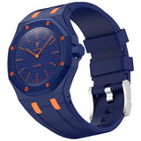 AP-Swatch Royal Pop 3 Zore KRD-158 Silikon Kordon Lacivert-Turuncu