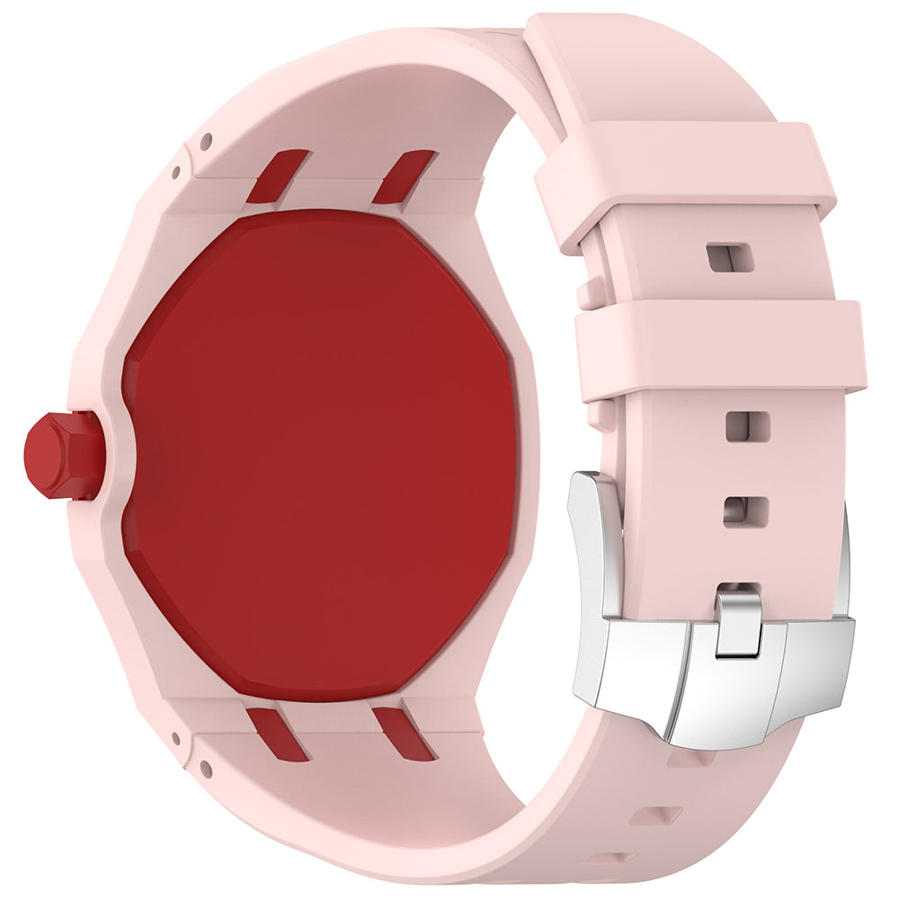 AP-Swatch Royal Pop 3 Zore KRD-158 Silikon Kordon Pembe-Kırmızı