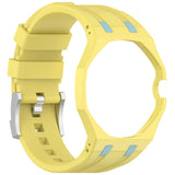 AP-Swatch Royal Pop 3 Zore KRD-158 Silikon Kordon Sarı-Mavi