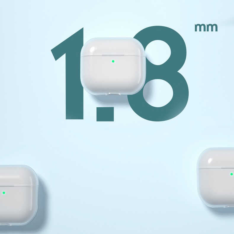 Apple Airpods 3. Nesil Kılıf Şeffaf Sert Kristal Zore Airbag 14 Kılıf Renksiz