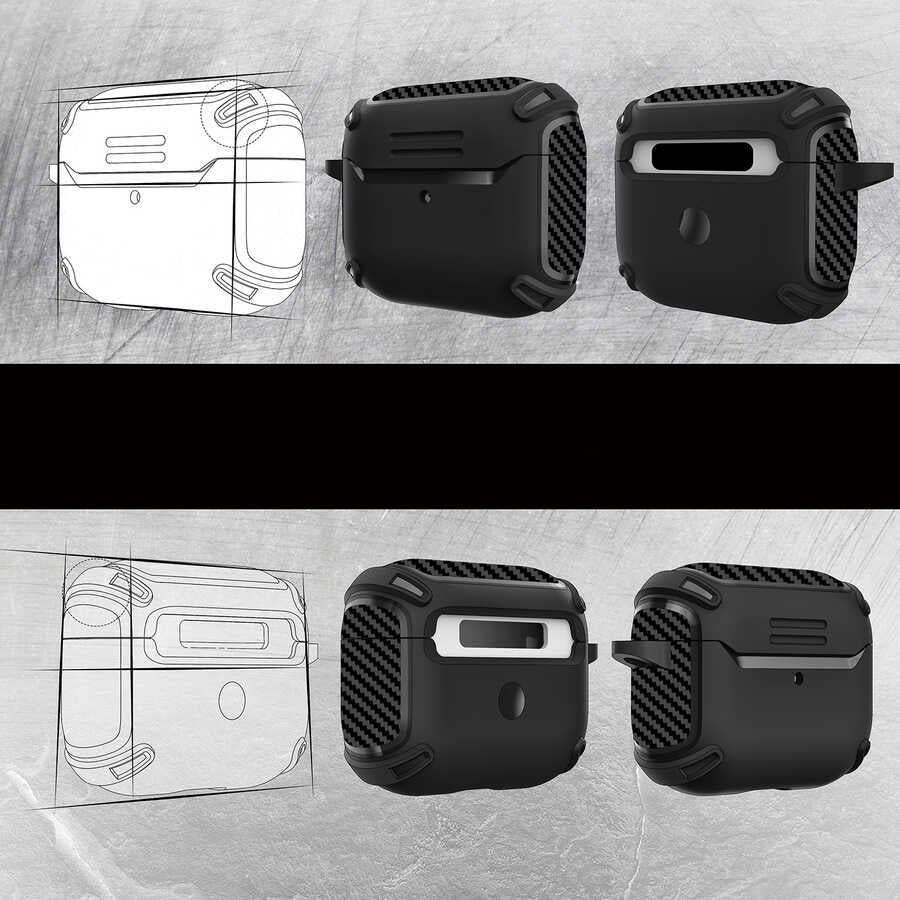 Apple Airpods 3. Nesil Kılıf Zore Airbag 26 Silikon Lacivert