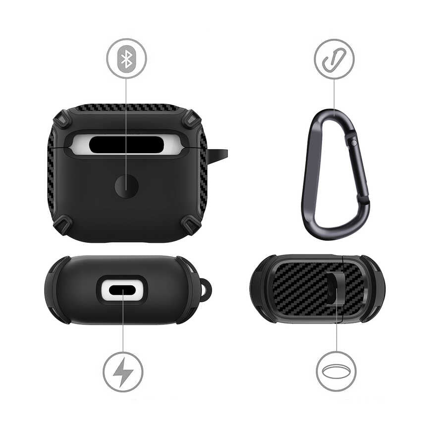 Apple Airpods 3. Nesil Kılıf Zore Airbag 26 Silikon Kırmızı