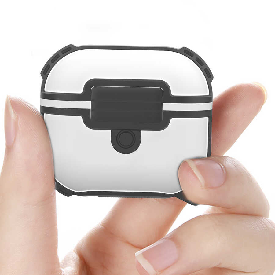 Apple Airpods 3. Nesil Zore Airbag 16 Silikon 1-1 Su Geçirmez Kılıf Beyaz