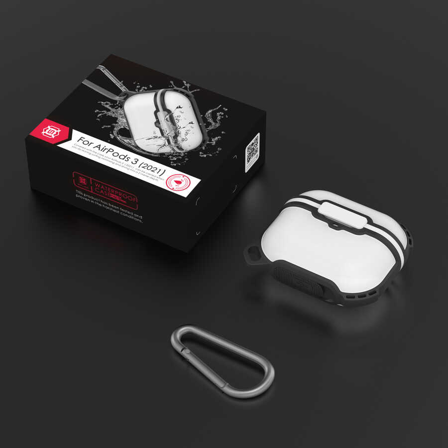 Apple Airpods 3. Nesil Zore Airbag 16 Silikon 1-1 Su Geçirmez Kılıf Siyah
