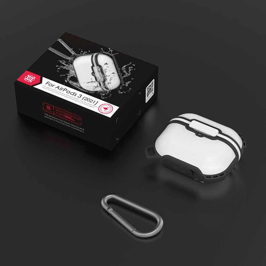 Apple Airpods 3. Nesil Zore Airbag 16 Silikon 1-1 Su Geçirmez Kılıf Beyaz