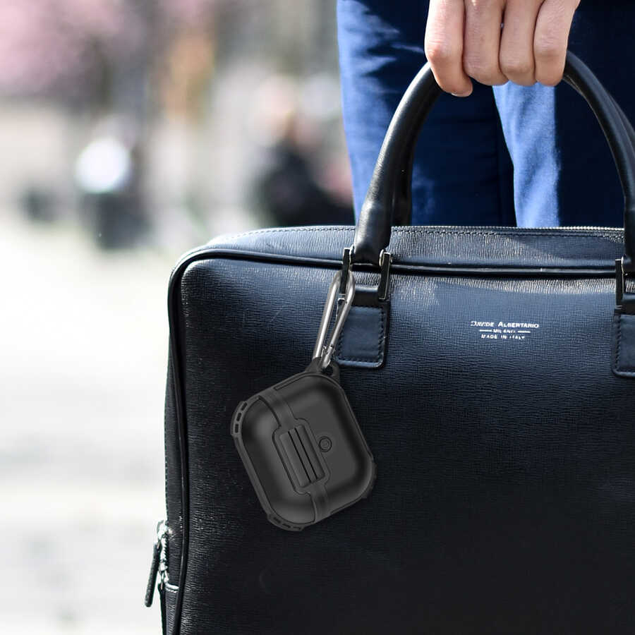 Apple Airpods 3. Nesil Zore Airbag 16 Silikon 1-1 Su Geçirmez Kılıf Siyah