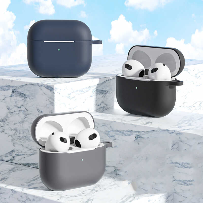 Apple Airpods 3. Nesil Zore Airbag 28 Silikon Kılıf Lacivert