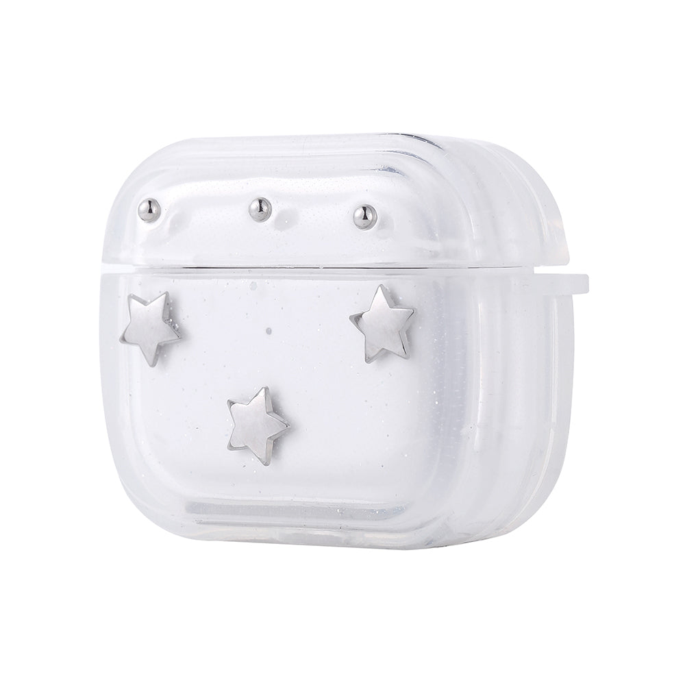 Apple Airpods 3. Nesil Zore Airbag 44 Airbag Tasarımlı Simli Şeffaf Kutup Kılıf Yıldız