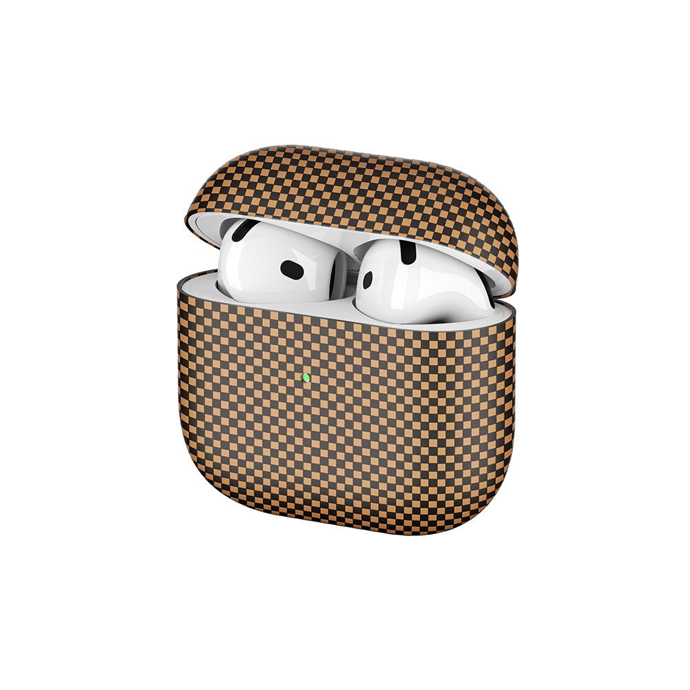 Apple Airpods 4 Zore Airbag 43 600D Karbon Fiber Kulaklık Kılıfı Gold