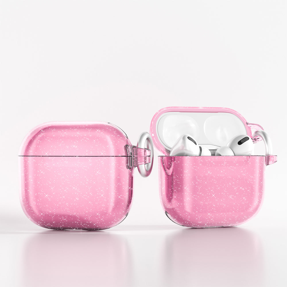Apple Airpods 4 Zore Allstar Airbag 32 Parlayan Simli Saydam Renkli Kılıf Pembe