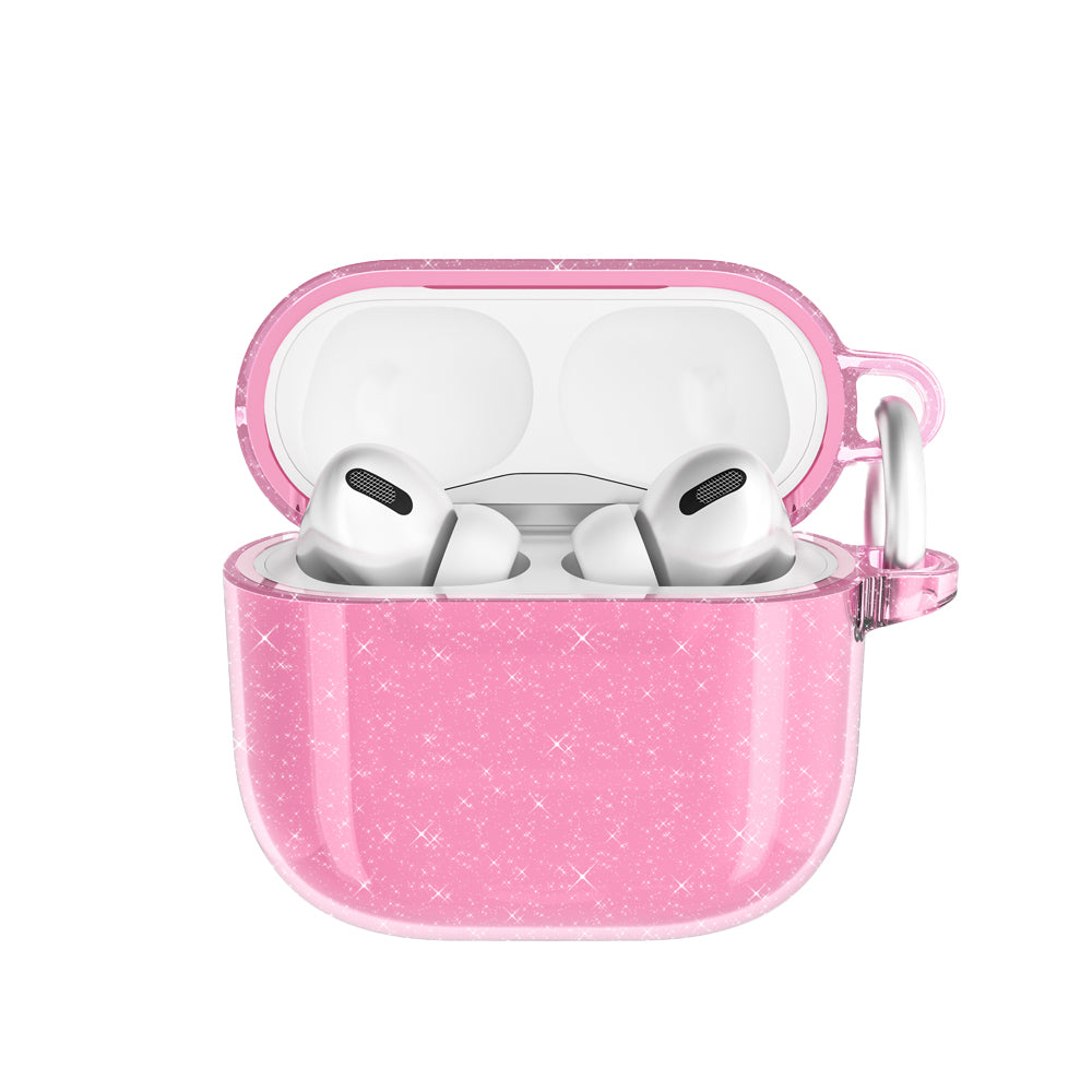 Apple Airpods 4 Zore Allstar Airbag 32 Parlayan Simli Saydam Renkli Kılıf Pembe