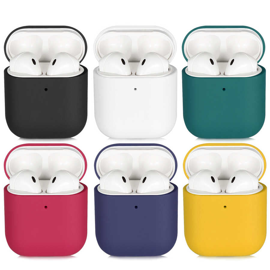 Apple Airpods Kılıf Zore Silk Silikon Saks Mavi