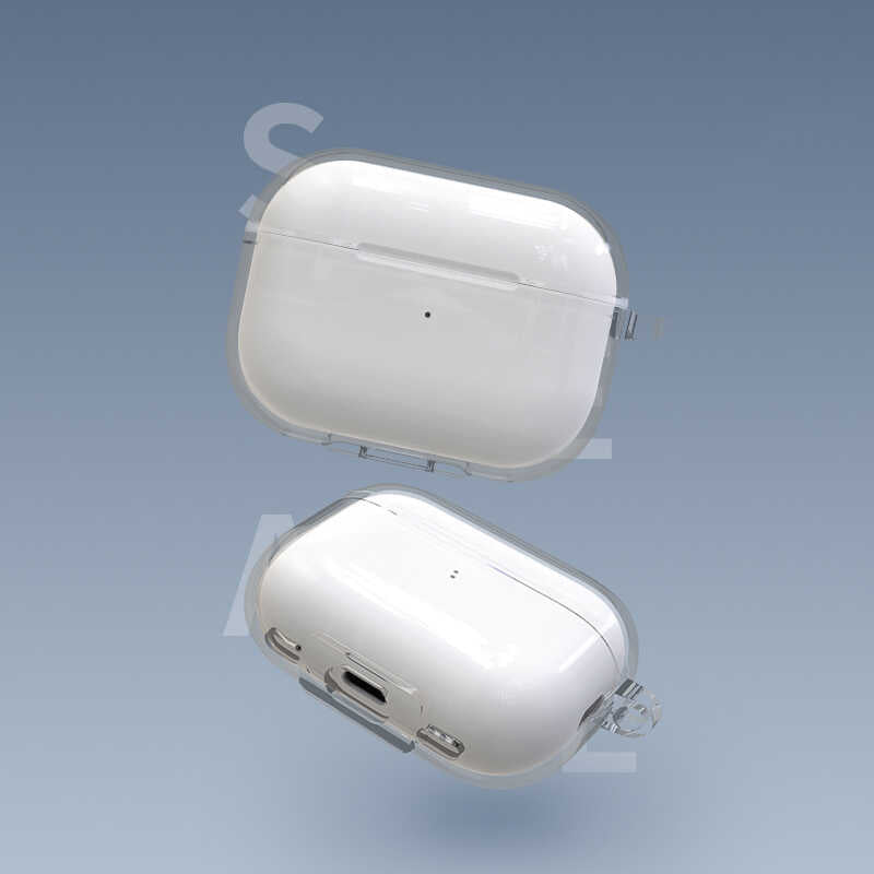 Apple Airpods Pro 2 Kılıf Şeffaf Kristal Silikon Zore Airbag 14 Kılıf Renksiz