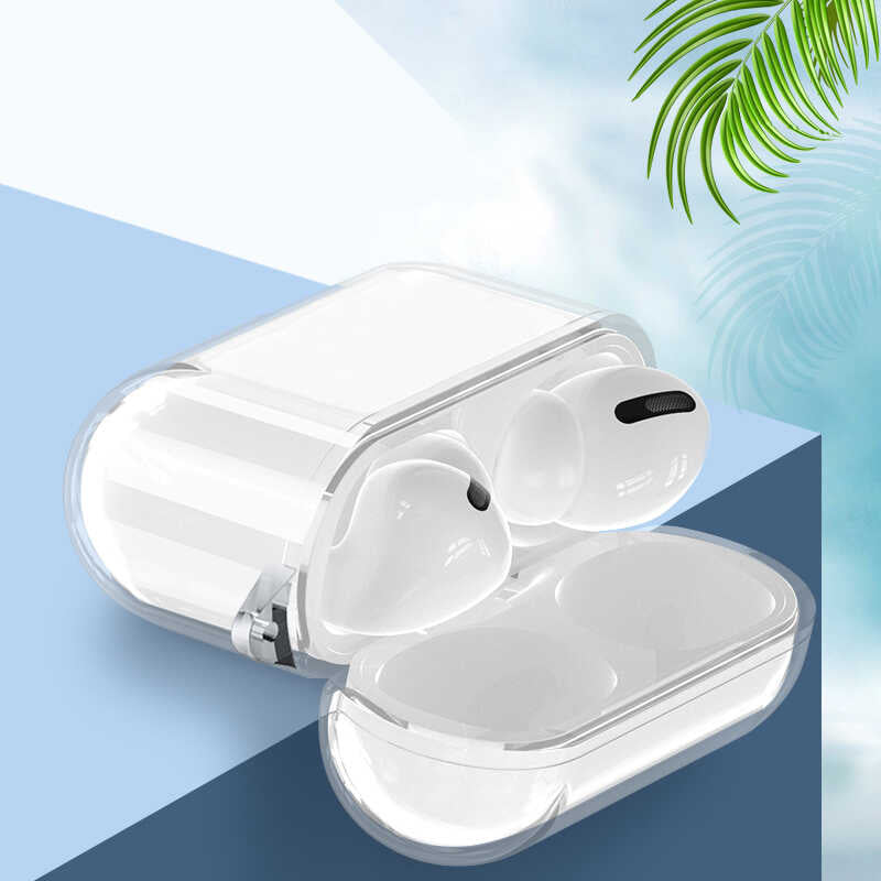 Apple Airpods Pro 2 Kılıf Şeffaf Kristal Silikon Zore Airbag 14 Kılıf Renksiz