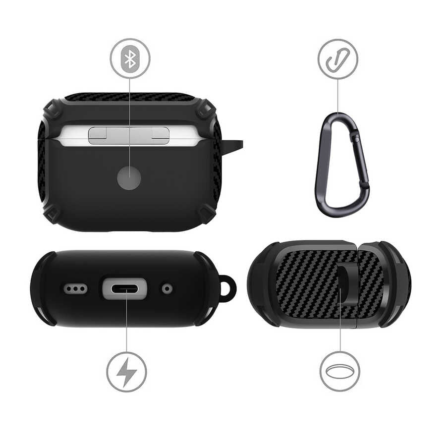 Apple Airpods Pro 2 Kılıf Zore Airbag 26 Silikon Lacivert