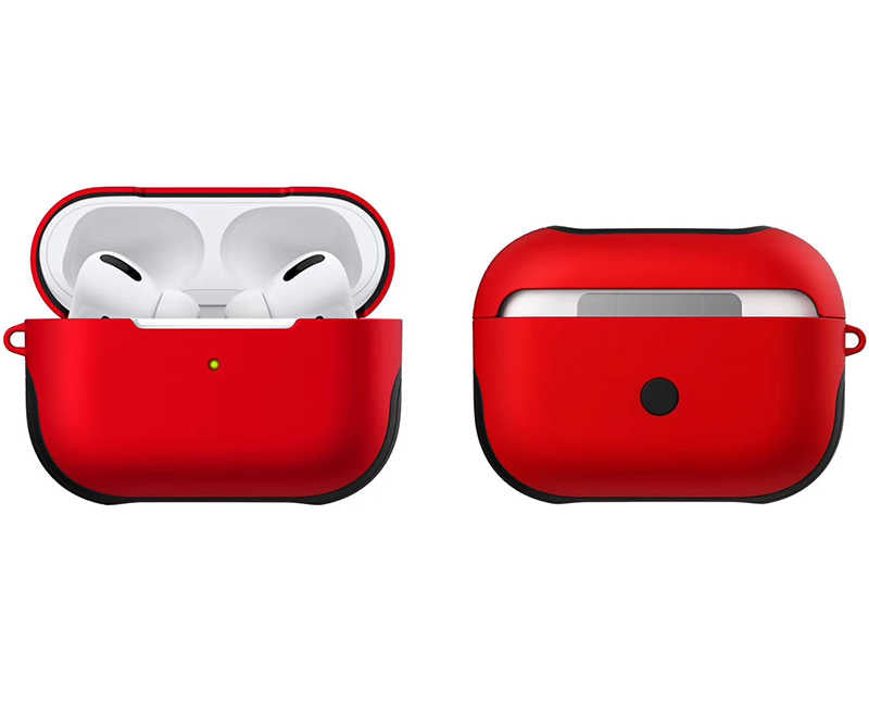 Apple Airpods Pro Kılıf Zore Shockproof Silikon Kırmızı-Mavi