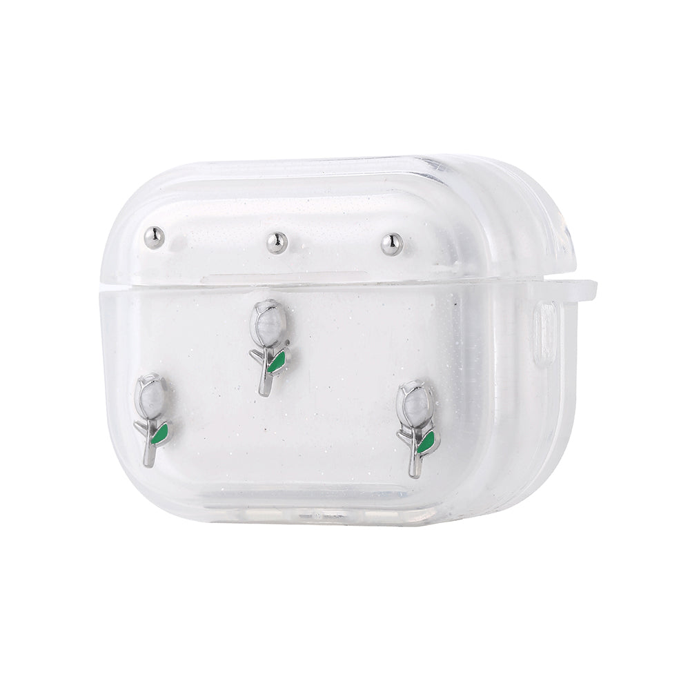 Apple Airpods Pro 2 Zore Airbag 44 Airbag Tasarımlı Simli Şeffaf Kutup Kılıf Lale