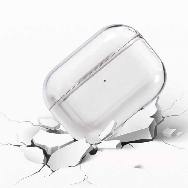 Apple Airpods Pro Kılıf Şeffaf Sert Kristal Zore Airbag 14 Kılıf Renksiz