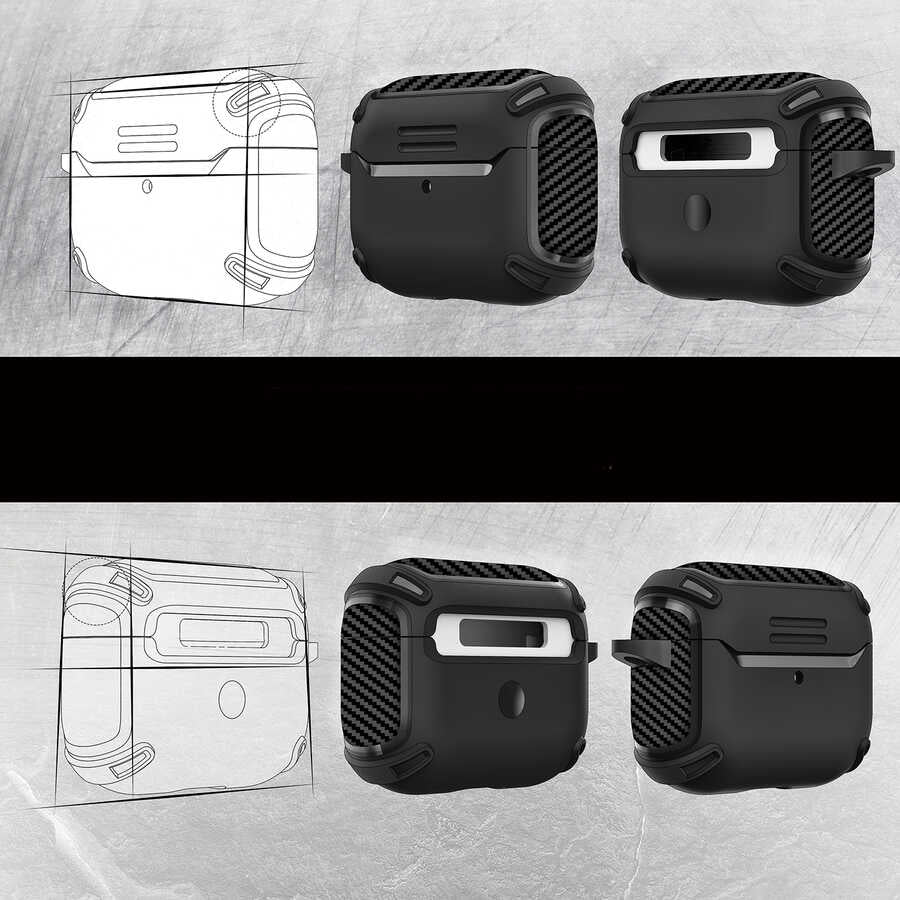 Apple Airpods Pro Kılıf Zore Airbag 26 Silikon Siyah