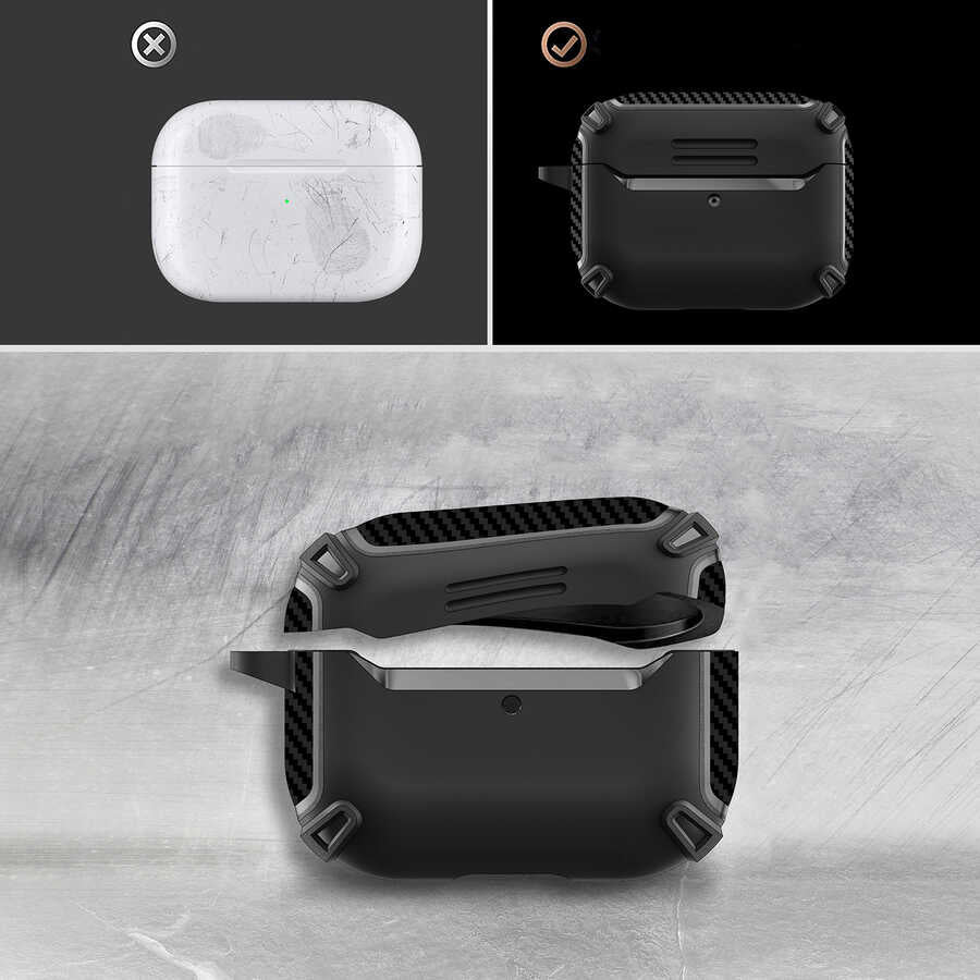Apple Airpods Pro Kılıf Zore Airbag 26 Silikon Siyah