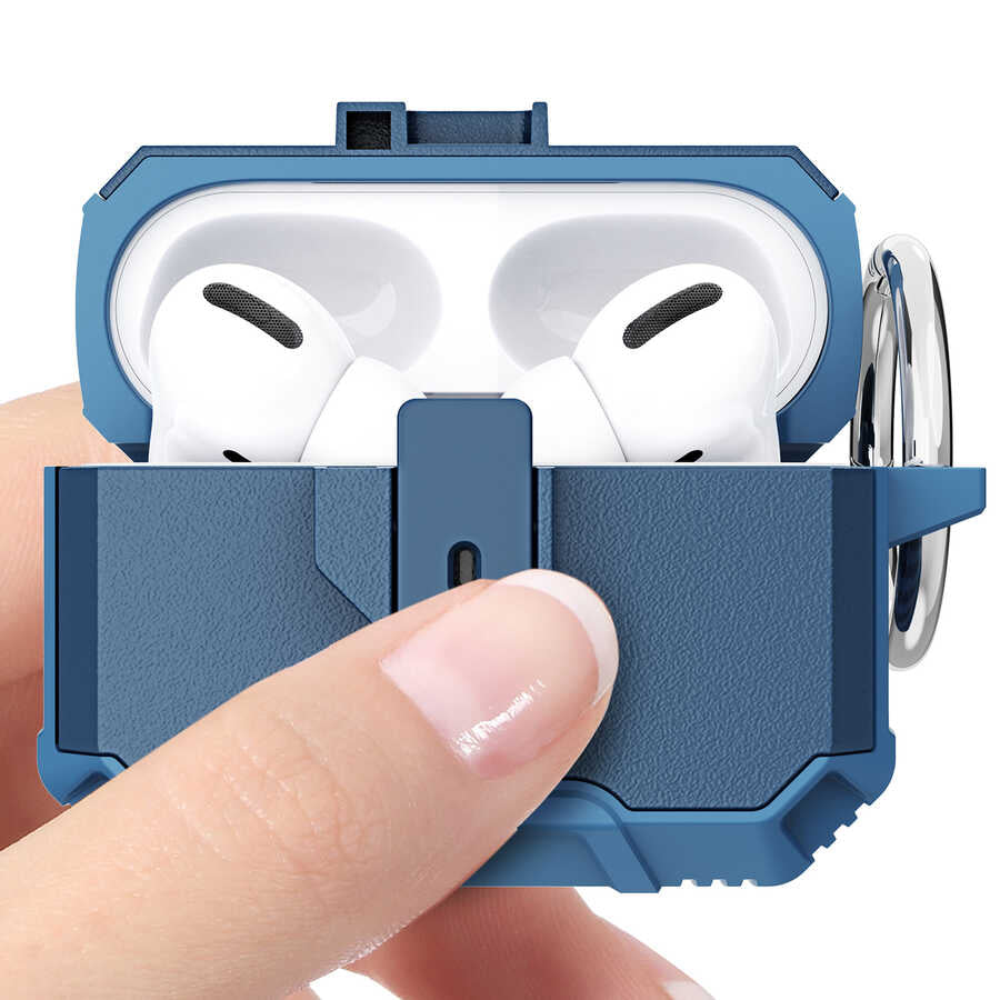 Apple Airpods Pro Kılıf Zore Airbag 27 Silikon Siyah-Kırmızı
