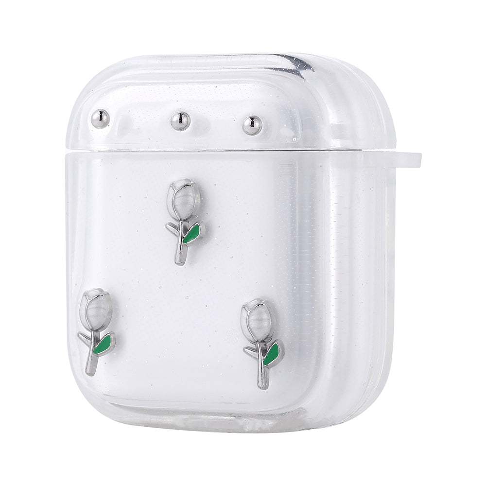 Apple Airpods Zore Airbag 44 Airbag Tasarımlı Simli Şeffaf Kutup Kılıf Lale