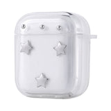 Apple Airpods Zore Airbag 44 Airbag Tasarımlı Simli Şeffaf Kutup Kılıf Yıldız