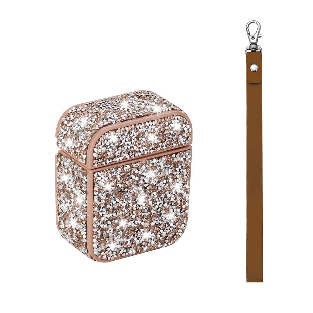 Apple Airpods Zore Airbag 45 Bilek Askı Aparatlı Simli Şeffaf Kılıf Pembe
