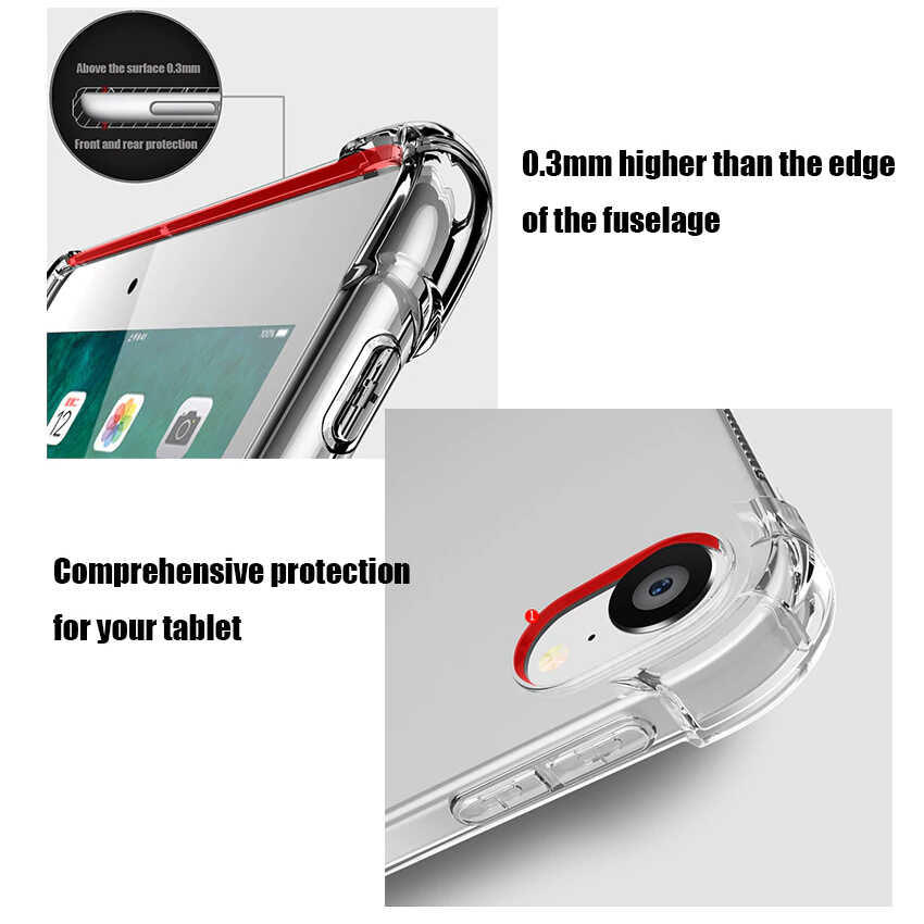 Apple iPad 10.2 2021 (9.Nesil) Kılıf Tablet Nitro Anti Shock Silikon Kapak Renksiz