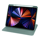 Apple iPad 10.2 2021 (9.Nesil) Kılıf Termik Kalem Bölmeli Dönebilen Standlı Kılıf Koyu Yeşil