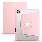 Apple iPad 10.2 2021 (9.Nesil) Kılıf Termik Kalem Bölmeli Dönebilen Standlı Kılıf Pembe