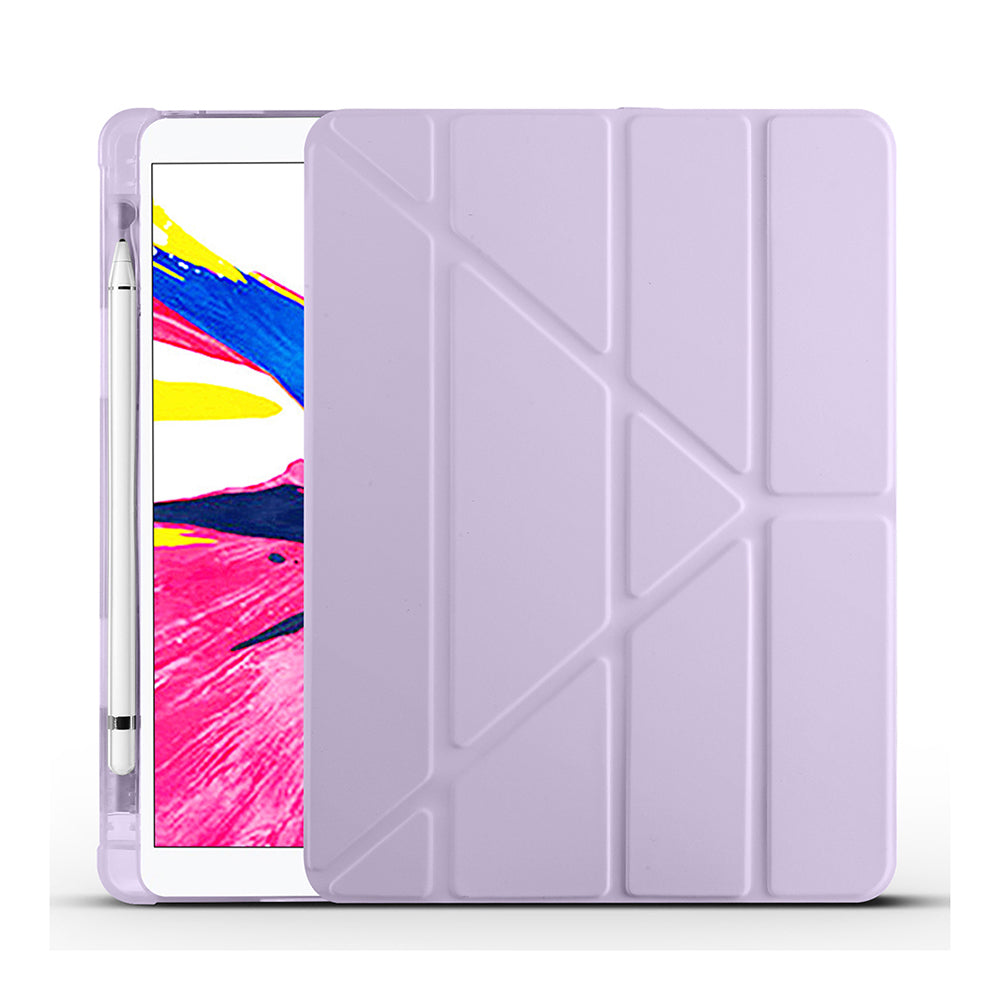 Apple iPad 10.2 2021 (9.Nesil) Kılıf Tri Folding Kalem Bölmeli Standlı Kılıf Açık Yeşil