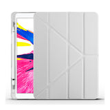 Apple iPad 10.2 2021 (9.Nesil) Kılıf Tri Folding Kalem Bölmeli Standlı Kılıf Mor