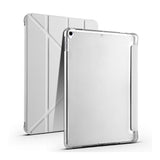 Apple iPad 10.2 2021 (9.Nesil) Kılıf Tri Folding Kalem Bölmeli Standlı Kılıf Gri