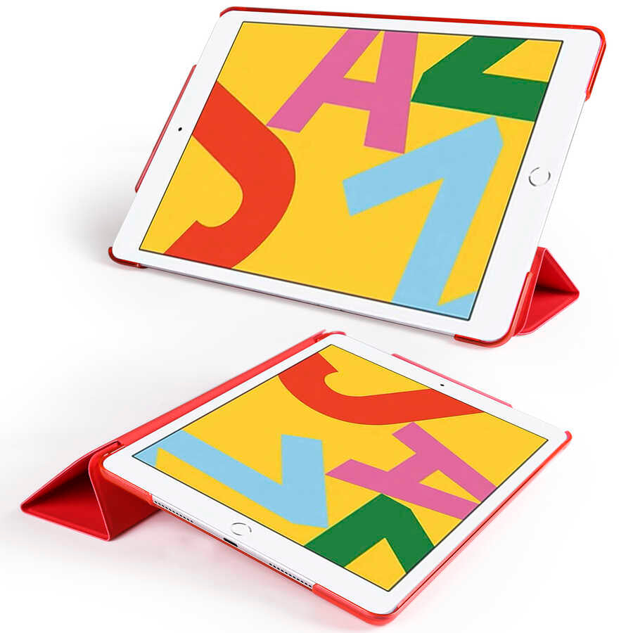 Apple iPad 10.2 2021 (9.Nesil) Smart Cover Standlı 1-1 Kılıf Pembe