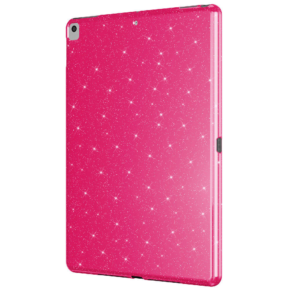 Apple iPad 10.2 (8 Nesil) Simli Parlak Görünümlü Tablet Koton Kılıf Lila