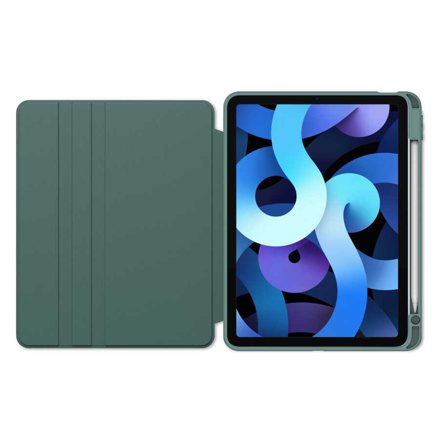 Apple iPad 10.2 (8.Nesil) Kılıf Nayn Dönebilen Standlı Kılıf Koyu Yeşil