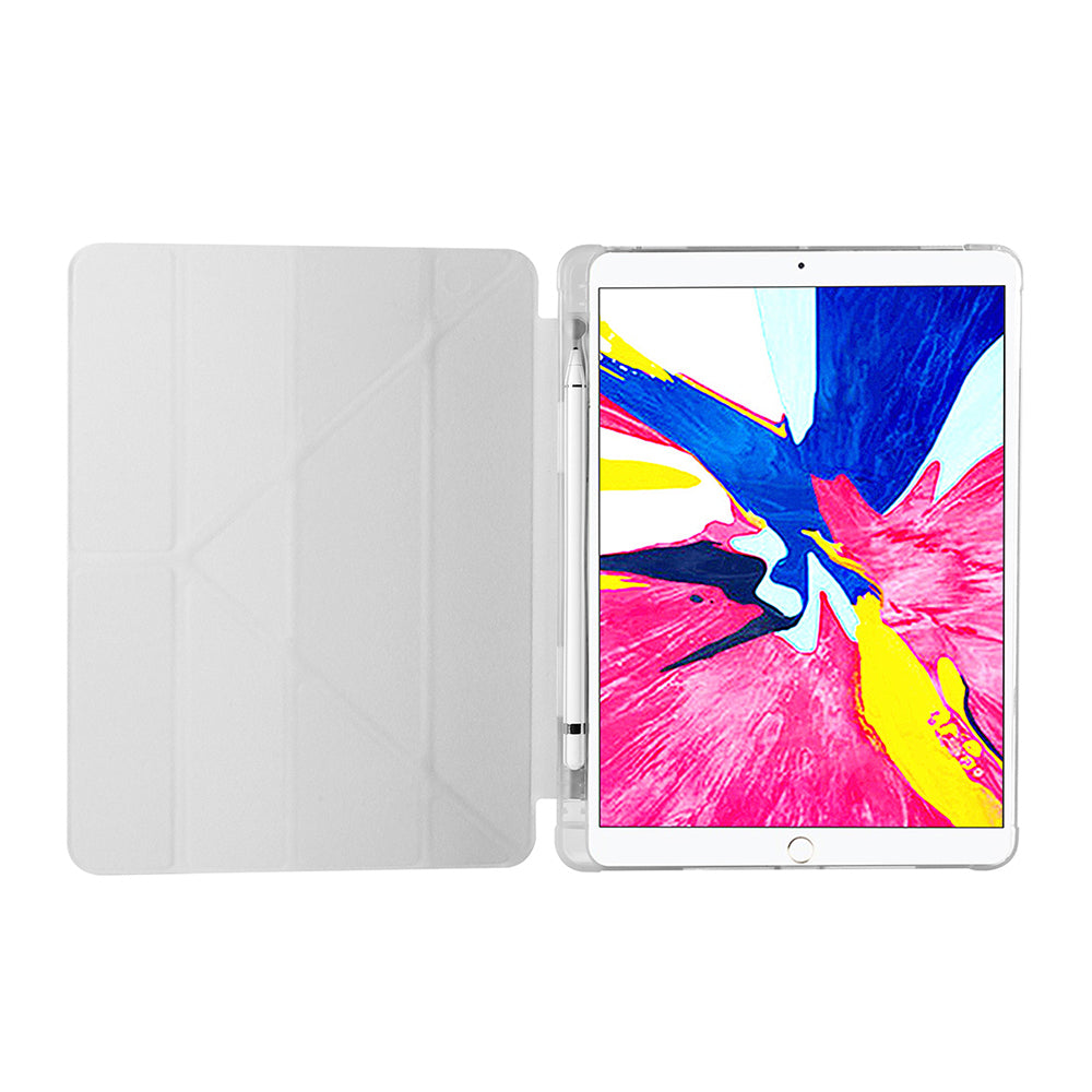 Apple iPad 10.2 (8.Nesil) Kılıf Tri Folding Kalem Bölmeli Standlı Kılıf Koyu Yeşil