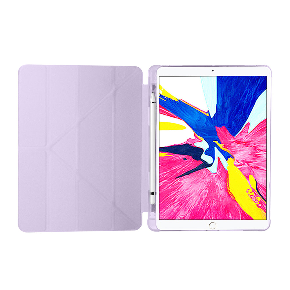 Apple iPad 10.2 (8.Nesil) Kılıf Tri Folding Kalem Bölmeli Standlı Kılıf Siyah