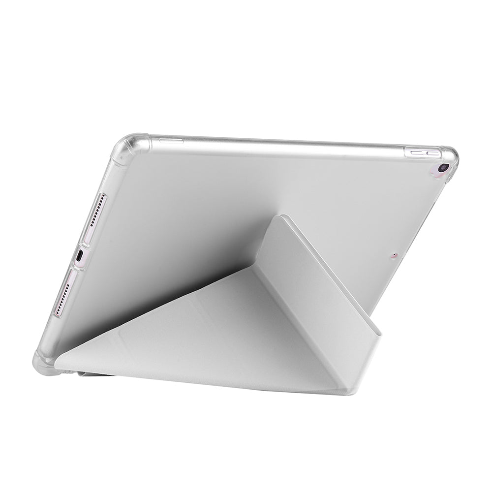 Apple iPad 10.2 (8.Nesil) Kılıf Tri Folding Kalem Bölmeli Standlı Kılıf Mavi