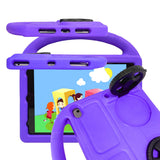 Apple iPad 10.2 (9.Nesil) Wheel Car Tekerlek Standlı Tablet Eva Silikon Kılıf Mor