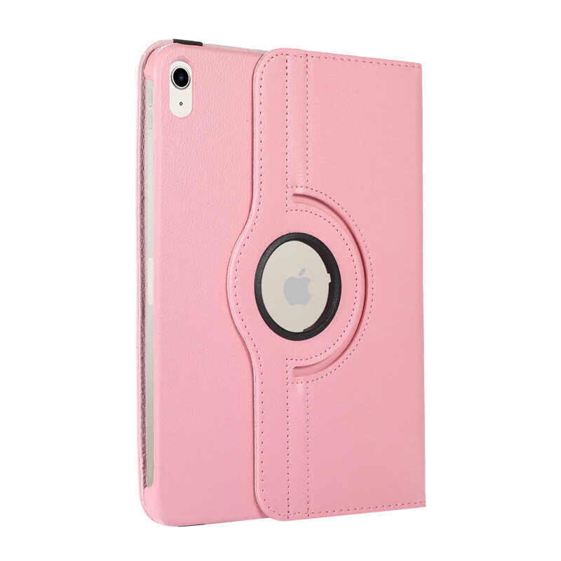 Apple iPad 10.9 2022 (10.Nesil) Dönebilen Standlı Kılıf Pembe