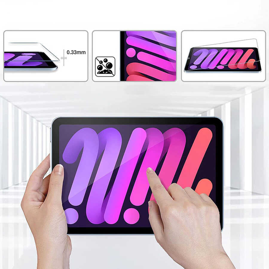 Apple iPad 10.9 2022 (10.Nesil) Tablet Temperli Cam Ekran Koruyucu Renksiz