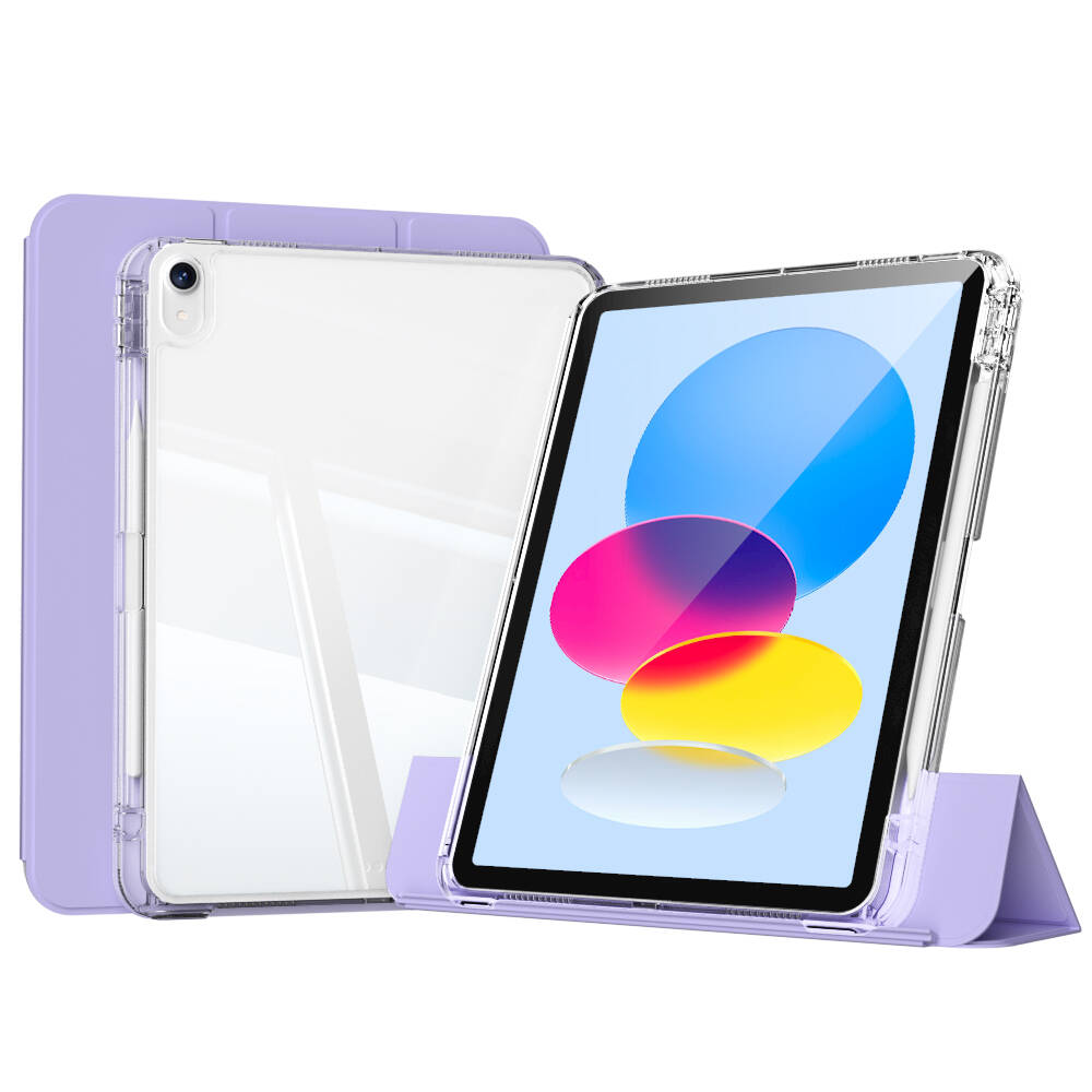 Apple iPad 10.9 2022 (10.Nesil) Kılıf Magnetik Ayrılabilen Airbagli Sliding Tablet Kılıfı Lavender